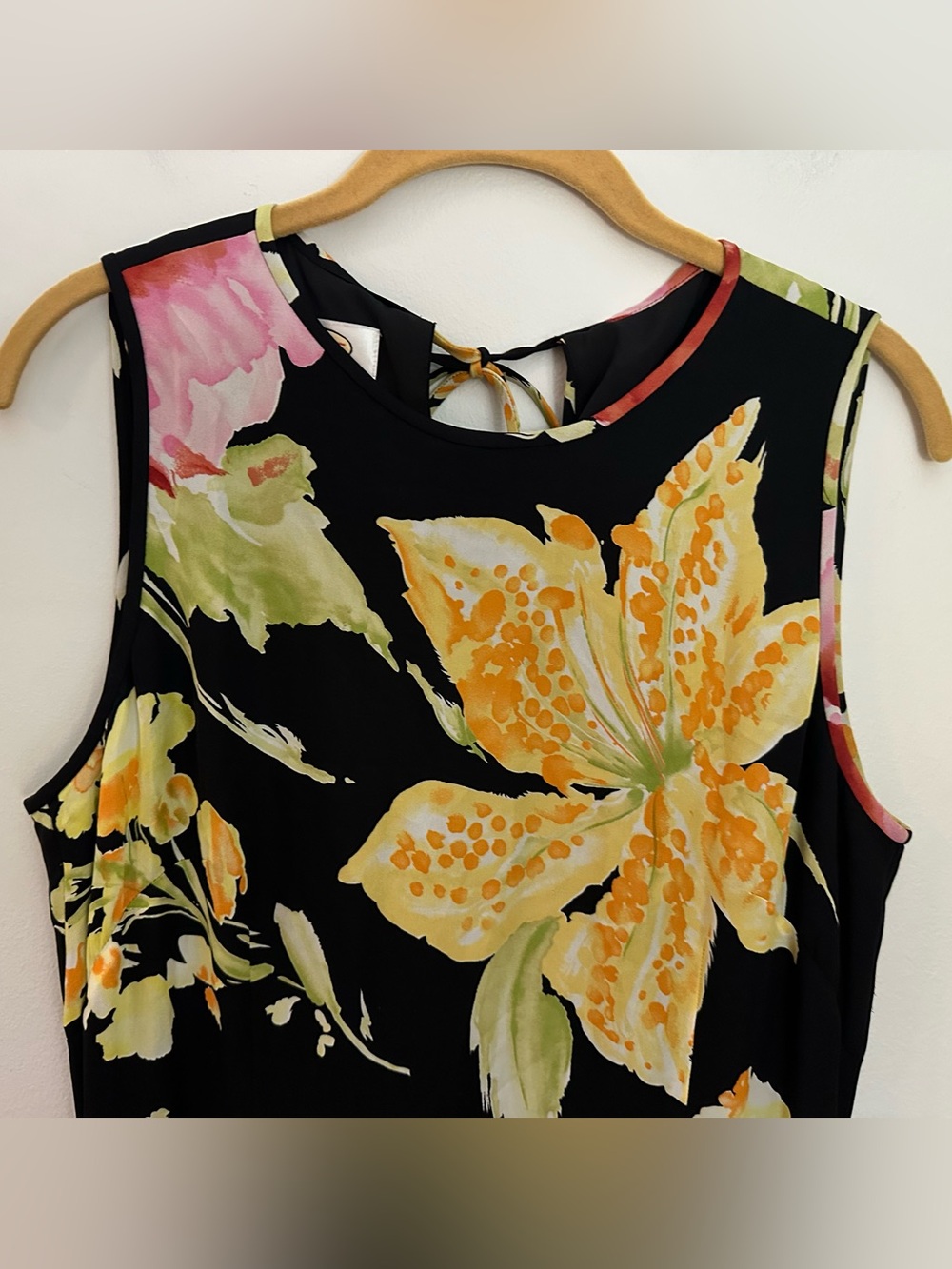 Talbot’s Silk Floral Midi Dress Black Size 10 EUC - Picture 3 of 11